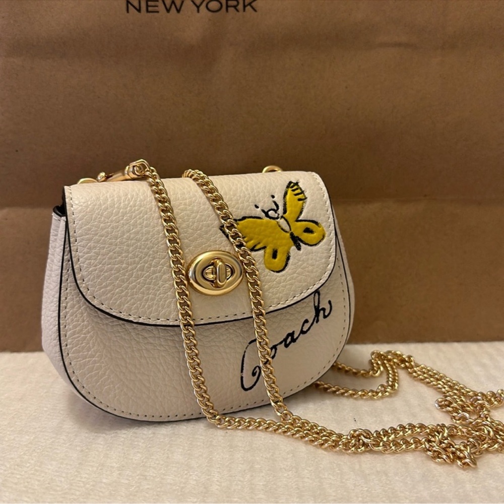 Coach Turnlock Card Case On A Chain In Sketch Print 🦋 CAM82 - Picture 3 of 7